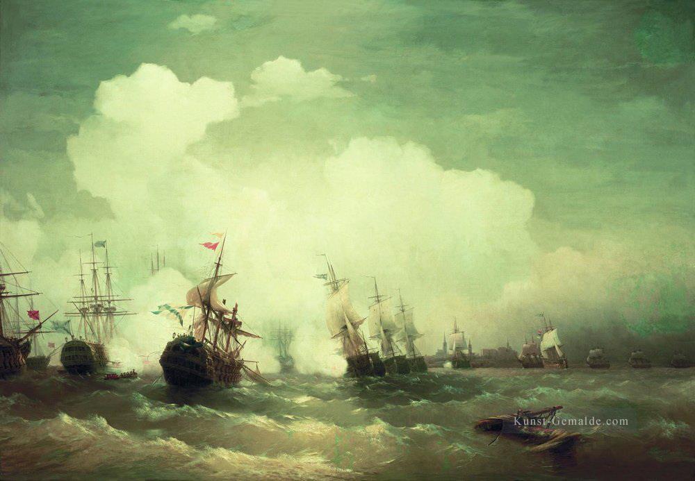 Seeschlacht bei Revel 1846 Verspielt Ivan Aiwasowski russisch Ölgemälde